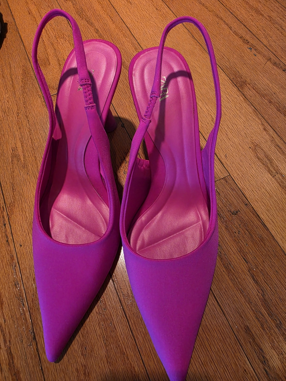 Zara Fuchsia Slingback Pointed-Toe Pumps